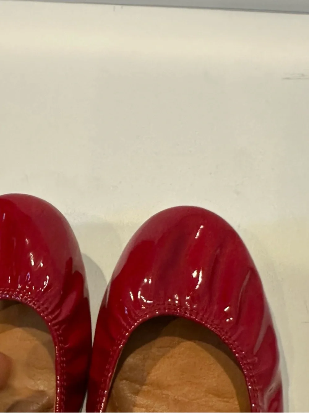 Lanvin Red Patent Leather Scrunch Ballet Flats - Picture 5 of 9